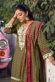 Green Cotton Hand Block Print Casual Salwar Suit